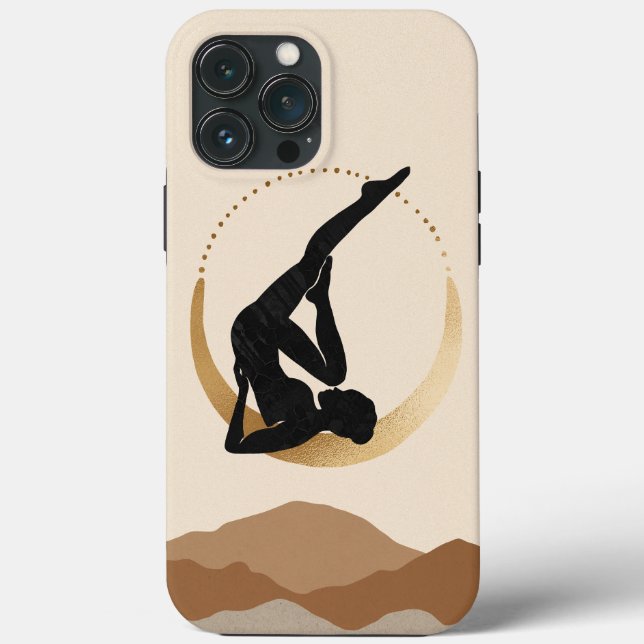 Yoga studio pose gold moon modern abstract zen Case-Mate iPhone case (Back)