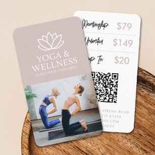 Yoga Studio Promotional Business Card QR Code