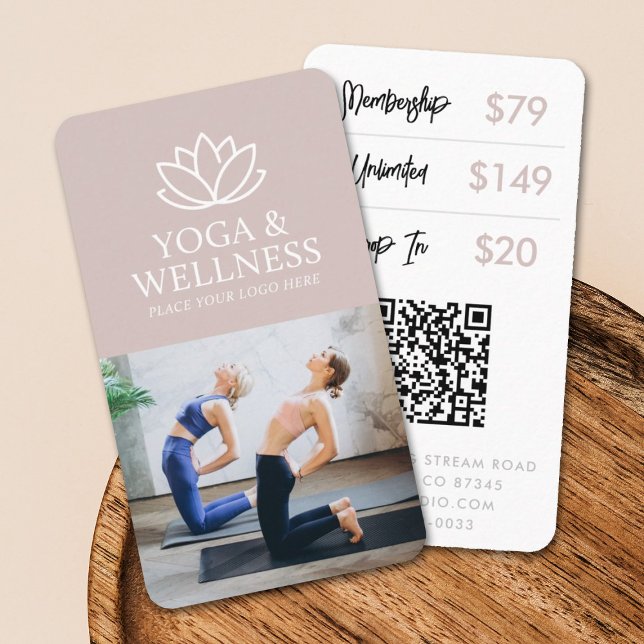 Yoga Studio Promotional Business Card QR Code (Creator Uploaded)