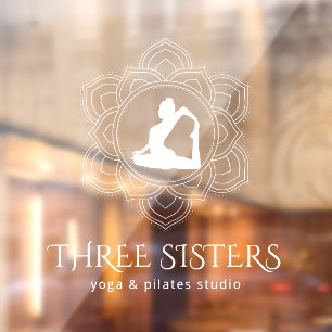 Yoga Studio Simple Mandala Professional White Window Cling