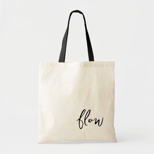 Yoga Studio Tote Bag Flow Script Black Canvas      (Front)