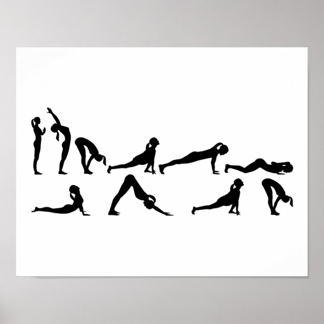 Yoga sun salutation poster (Front)