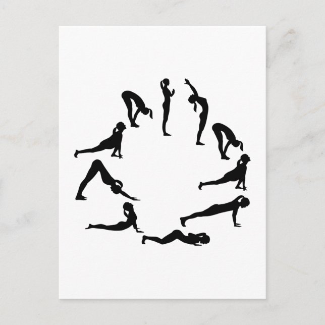 Yoga sun salute postcard (Front)