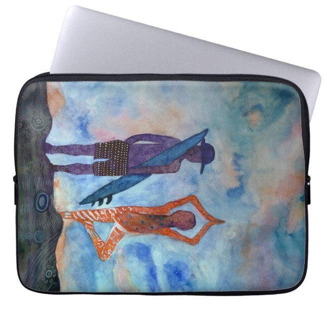 Yoga Surf Watercolor Neoprene Laptop Sleeve 13" (Front)