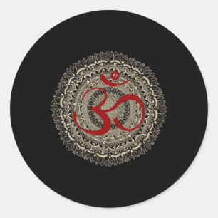 Yoga Symbols By Mona Om Yoga Ohm Hindu Meditation Classic Round Sticker