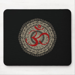 Yoga Symbols By Mona Om Yoga Ohm Hindu Meditation Mouse Mat