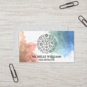 Yoga Symbols Mandala Pattern Business Card