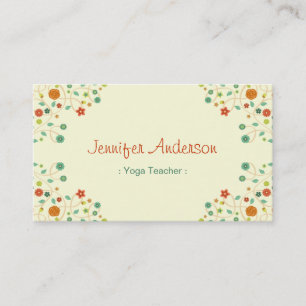 Yoga Teacher - Chic Nature Stylish Business Card