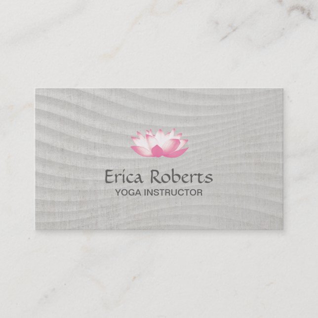 Yoga Teacher Elegant Lotus Stylish Zen Background Business Card (Front)