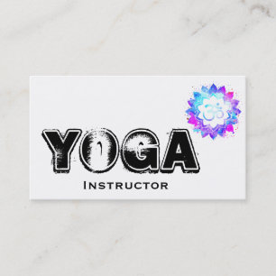 *~* Yoga Teacher Instructor OM Lotus Mandala Business Card