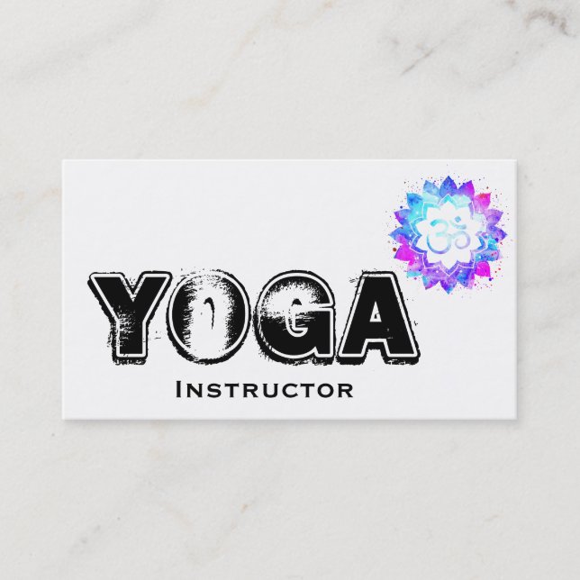 *~* Yoga Teacher Instructor OM Lotus Mandala Business Card (Front)
