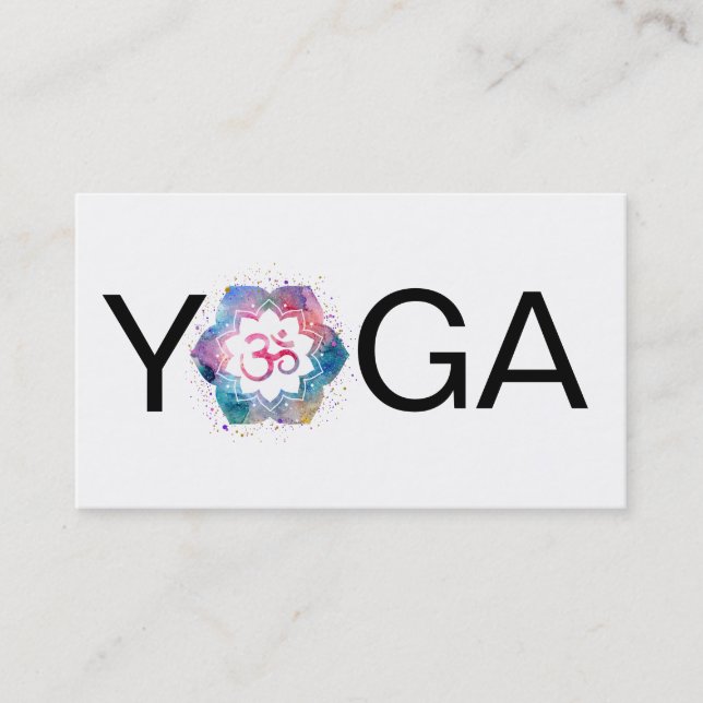 *~* Yoga Teacher Instructor Watercolor Business Card (Front)