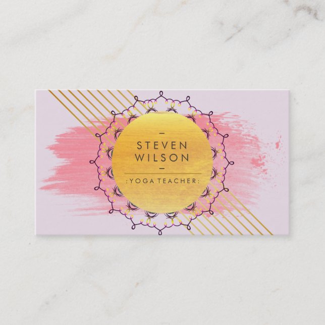 Yoga Teacher Mandala Meditation Holistic Massage Business Card (Front)