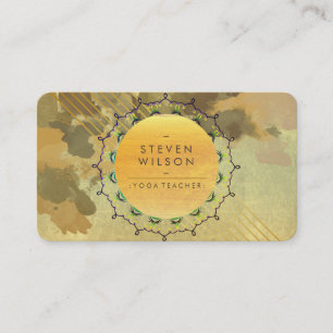 Yoga Teacher Mandala Watercolor Holistic Vintage Business Card