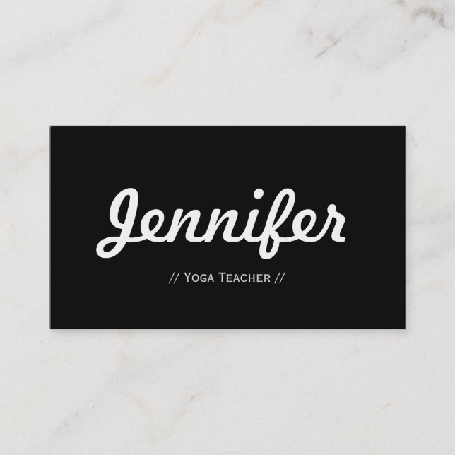 Yoga Teacher - Minimal Simple Concise Business Card (Front)