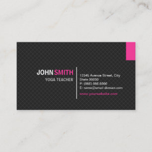 Yoga Teacher - Modern Twill Grid Business Card