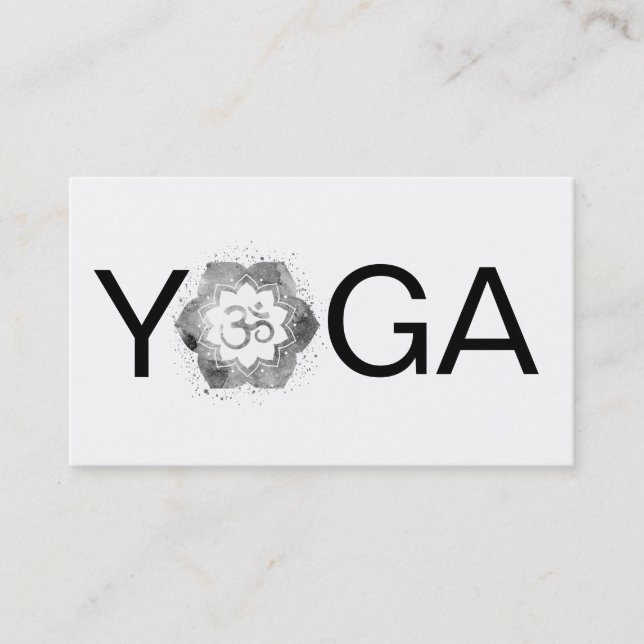 *~* Yoga teacher OM Lotus Mandala Instructor Business Card (Front)