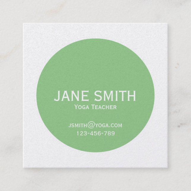 Yoga Teacher Sage Yoga Instructor modern Square Business Card (Front)