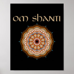 Yoga Teacher Shirt Om Shanti Reiki Holistic Healer Poster