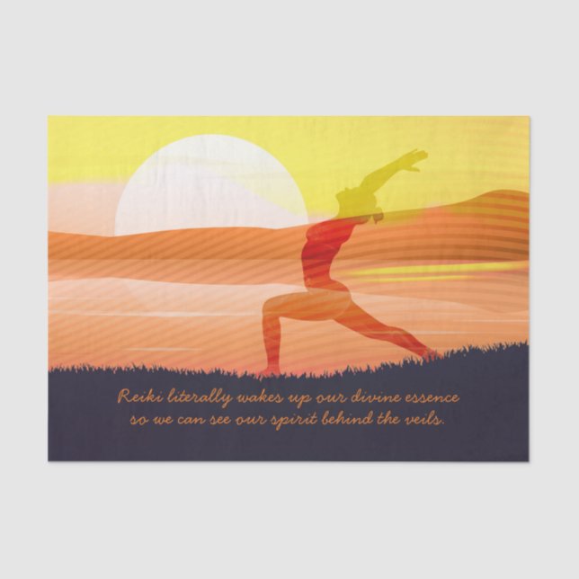 Yoga Teacher Sun Salutation Half Moon Pose Quotes Tissue Paper (Front)