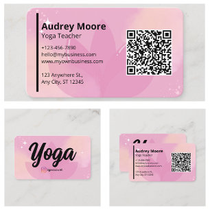 Yoga Teacher Templates QR Code Business Card