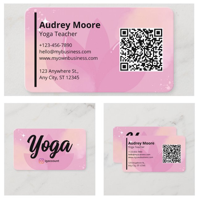 Yoga Teacher Templates QR Code Business Card (Yoga Teacher Templates QR Code Business Card
)