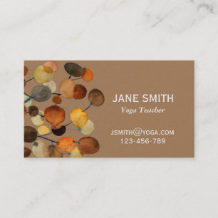 Yoga Teacher Yoga Instructor earthy abstract art Business Card