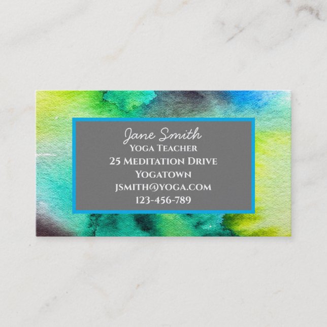 Yoga Teacher Yoga Instructor healing meditation Business Card (Front)