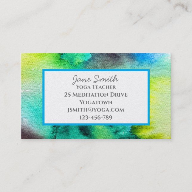 Yoga Teacher Yoga Instructor healing meditation Business Card (Front)