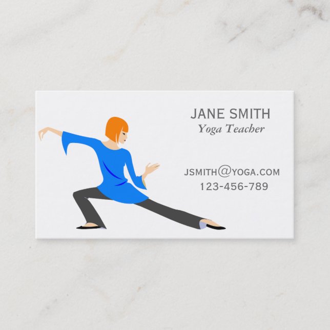 Yoga Teacher Yoga Instructor stylish Business Card (Front)