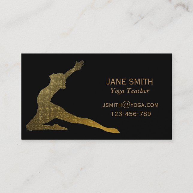 Yoga Teacher Yoga Instructor stylish Business Card (Front)