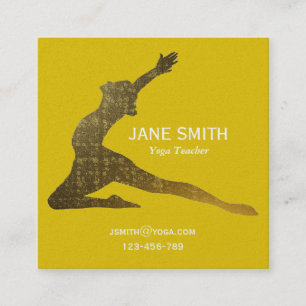 Yoga Teacher Yoga Instructor stylish Square Business Card