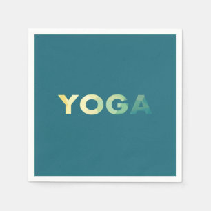 Yoga  Teal Yellow text Napkin