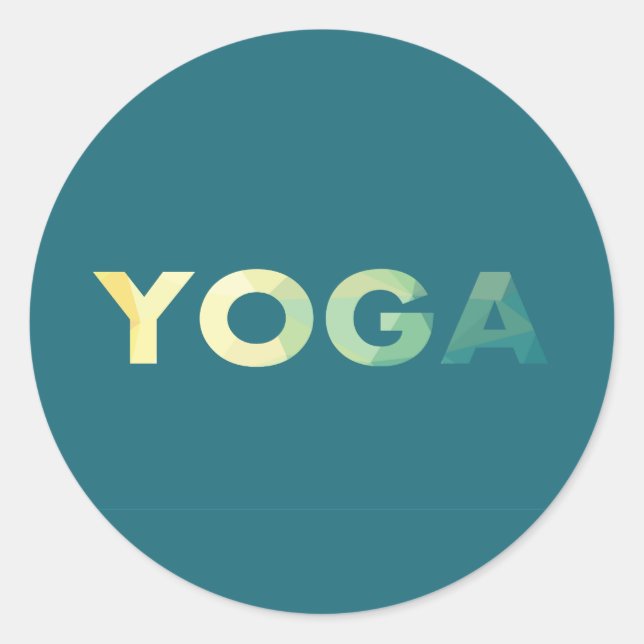 Yoga Text Colourful Classic Round Sticker (Front)