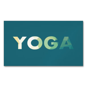 Yoga Text Colourful Magnetic Business Card