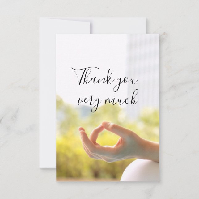 Yoga Thank you card focus on finger meditation (Front)
