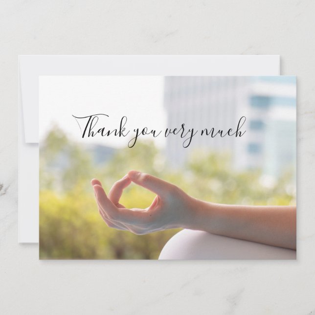 Yoga Thank you card with meditation posing (Front)