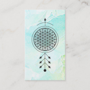 *~* Yoga Totem Flower of Life Pastel Floral  Reiki Business Card