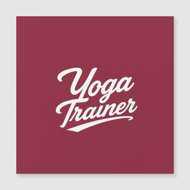 Yoga Trainer Script Typography Fitness Gift Design (Front)