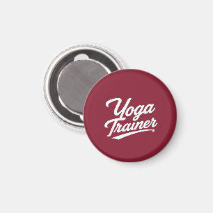 Yoga Trainer Script Typography Fitness Gift Design Magnet