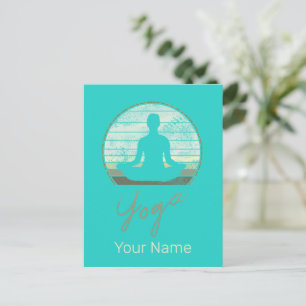 Yoga Training Vintage Design Meditation Or Pilates Holiday Postcard