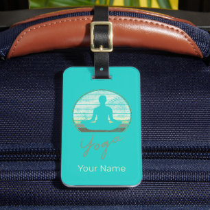 Yoga Training Vintage Design Meditation Or Pilates Luggage Tag