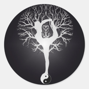 Yoga Tree Classic Round Sticker