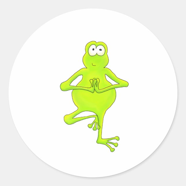 Yoga Tree Frog Classic Round Sticker (Front)