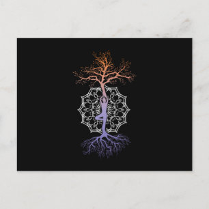 Yoga Tree Mandala Nirvana Meditation Zen Asana Gif Postcard
