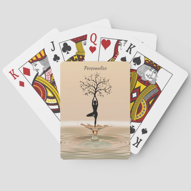 Yoga Tree of Life Meditation Zen Personalise Playing Cards (Back)