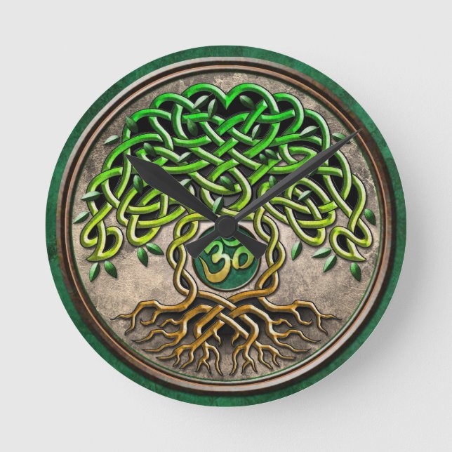 Yoga Tree of Life Round Clock (Front)