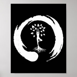 Yoga Tree Of Life Yin Yang Meditation Poster