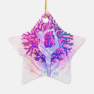 Yoga Tree Pastel Rainbow Ceramic Tree Decoration