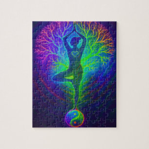 Yoga Tree Peace Rainbow Jigsaw Puzzle
